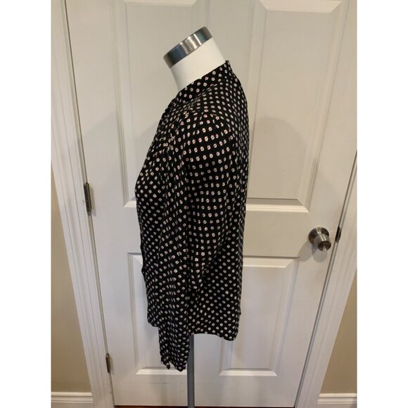 Joie Black & White Dotted Button-Up Shirt, Size Small - Picture 3 of 5